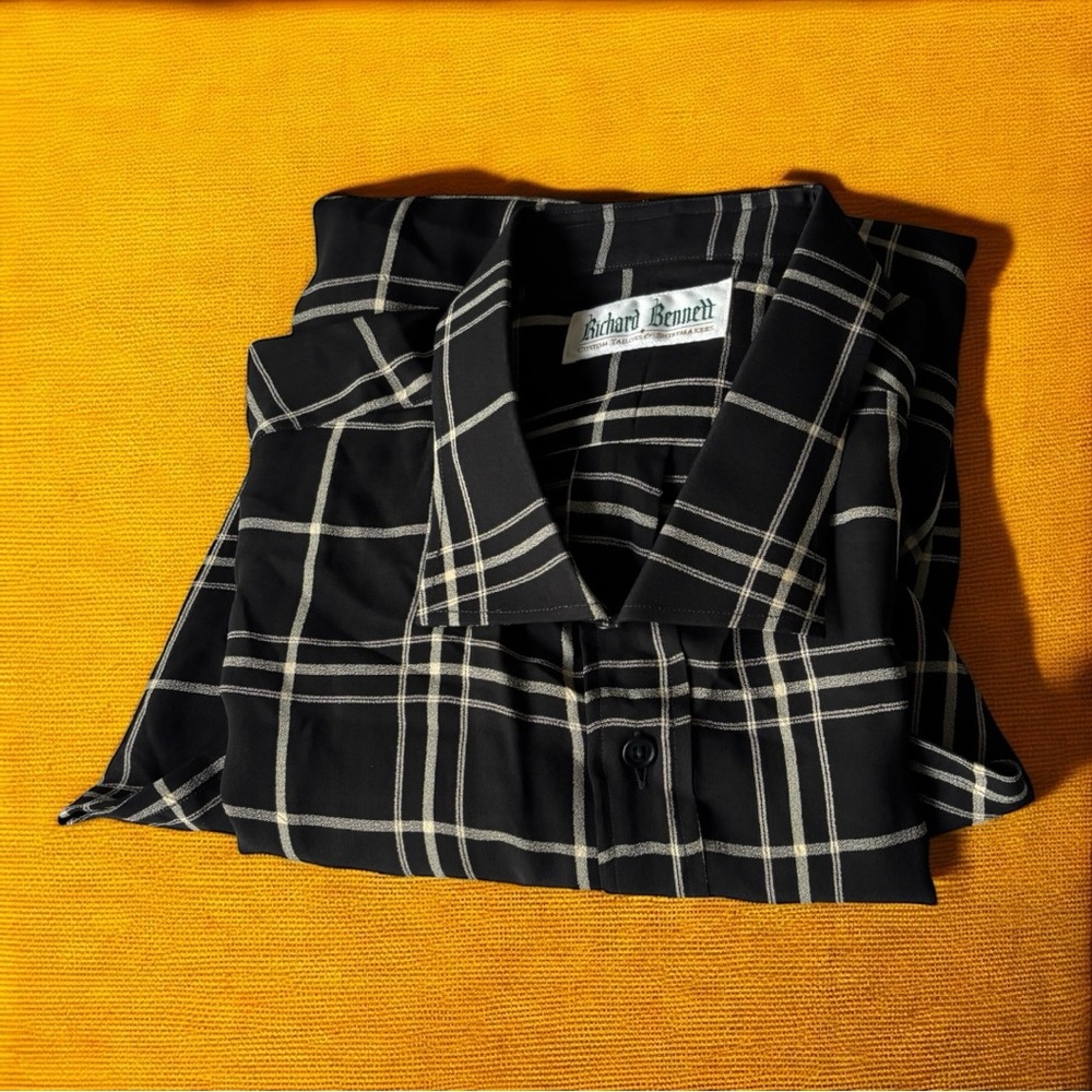 Richard Bennett custom shirtmakers vintage plaid casual button down sport shirt